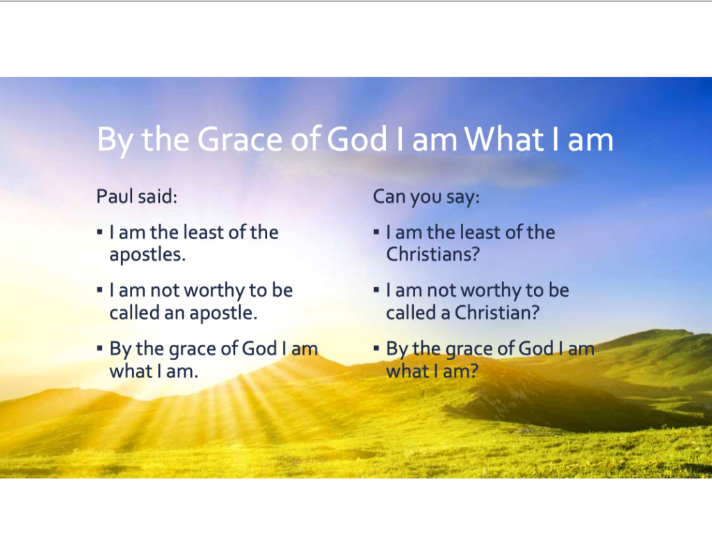 South Franklin Church Of Christ By The Grace Of God I Am What I Am